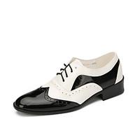 Customizable Men\'s Dance Shoes Leather Modern Flats Low Heel Outdoor / Performance Black