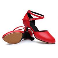 customizable womens latin leather heels outdoor buckle low heel red si ...