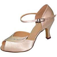 Customizable Women\'s Dance Shoes Satin / Flocking Satin / Flocking Latin / Jazz / Swing Shoes / Salsa Sandals / Heels Customized Heel