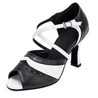 Customizable Women\'s Ballroom Dance Shoes Leatherette Latin / Swing Shoes Customized Heel Professional / Indoor