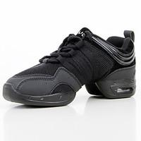 Customizable Women\'s Dance Sneakers Leatherette Synthetic Sneakers Indoor Flat Heel Black 1\