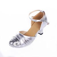 customizable womens modern leatherette paillette heels indoor splicing ...