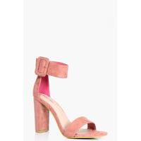 Cuff Detail Block Heel - blush