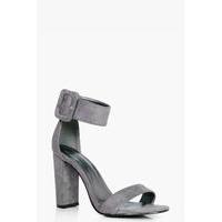 Cuff Detail Block Heel - grey