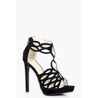 cut out platform heel black