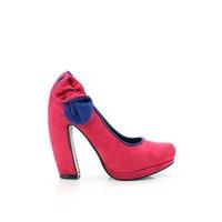 Curved Heel Suedette Bow Shoes