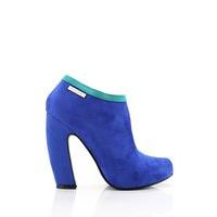 Curved Heel Suedette Ankle Boots