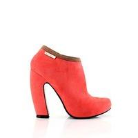 Curved Heel Suedette Ankle Boots