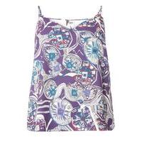 cut for evans printed camisole top dark multi