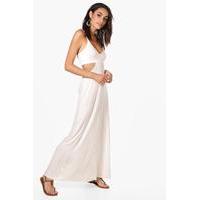 Cut Out Strappy Maxi Dress - white