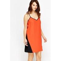 cut out back colour block dress