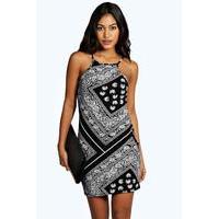 Curved Hem Bodycon Dress - multi