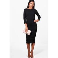 Curve Low Back Midi Dress - black