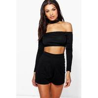Cut Out Choker Style Playsuit - black