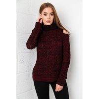 Cut-out Shoulder Jumper in Maroon