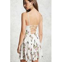 Cutout Back Floral Cami Dress