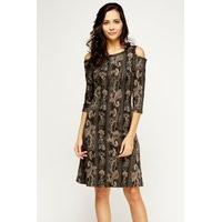 Cut Out Shoulder Swing Dress