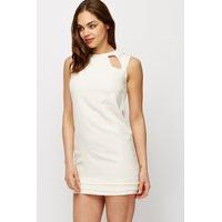 cut out pleat hem mini dress