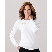 Cut Out Embroidered Jumper
