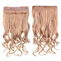 Curly Clip In Hair Extensions 1PC 24inch 60cm Hairpieces # 18/613 Mixed Color Curl Wavy Long Synthetic Hair Extensions