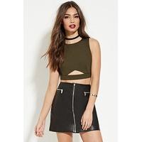 Cutout-Front Crop Top