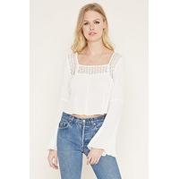 Cutout-Crochet Gauze Top