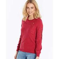 Cut Out Embroidered Jumper