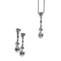 Cubic Zirconia Pear Drop Jewellery - Earrings