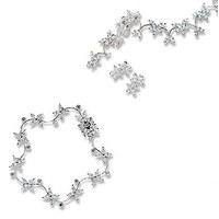 Cubic Zirconia Clusters in Silver Jewellery - Necklace