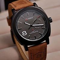 curren men watches 8139 dial brown leather strap business clock army m ...