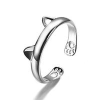 Cuff Ring Fashion Cute Style Silver Sterling Silver Animal Shape Silver Jewelry For Party Daily Casual 1pc