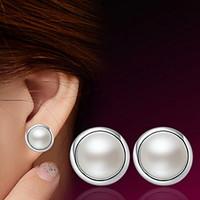 Cute Pearl Sterling Silver Stud Earrings