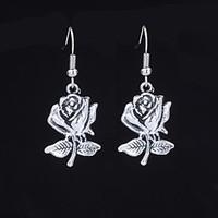 Cute Flower Silver Dangle Earring (1 Pair)