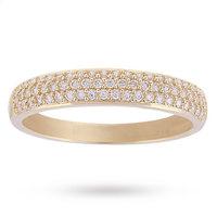 Cubic Zirconia Pave Set Ring in 9 Carat Yellow Gold - Ring Size O