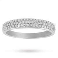 Cubic Zirconia Pave Set Ring in 9 Carat White Gold - Ring Size L