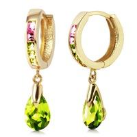 Cubic Zirconia Droplet Huggie Earrings 5.68ctw in 9ct Gold