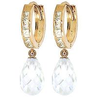 cubic zirconia droplet huggie earrings 111ctw in 9ct gold