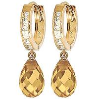 Cubic Zirconia Droplet Huggie Earrings 11.1ctw in 9ct Gold