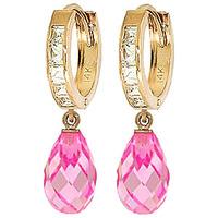 cubic zirconia droplet huggie earrings 111ctw in 9ct gold