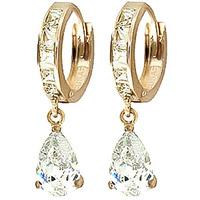 Cubic Zirconia Droplet Huggie Earrings 5.7ctw in 9ct Gold