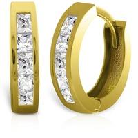 Cubic Zirconia Huggie Earrings 1.58ctw in 9ct Gold