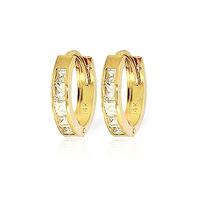 Cubic Zirconia Huggie Earrings 1.1ctw in 9ct Gold