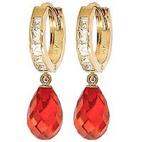 Cubic Zirconia Drop Earrings 11.1ctw in 9ct Gold