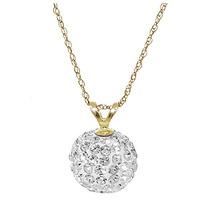 cubic zirconia ball pendant necklace 42ctw in 9ct gold