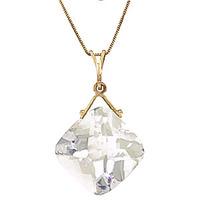 cushion cut white topaz pendant necklace 875ct in 9ct gold