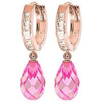 Cubic Zirconia Droplet Huggie Earrings 11.1ctw in 9ct Rose Gold