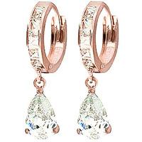 cubic zirconia droplet huggie earrings 57ctw in 9ct rose gold