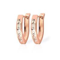 cubic zirconia huggie earrings 158ctw in 9ct rose gold