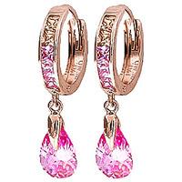 cubic zirconia droplet huggie earrings 568ctw in 9ct rose gold