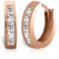 Cubic Zirconia Huggie Earrings 1.58ctw in 9ct Rose Gold